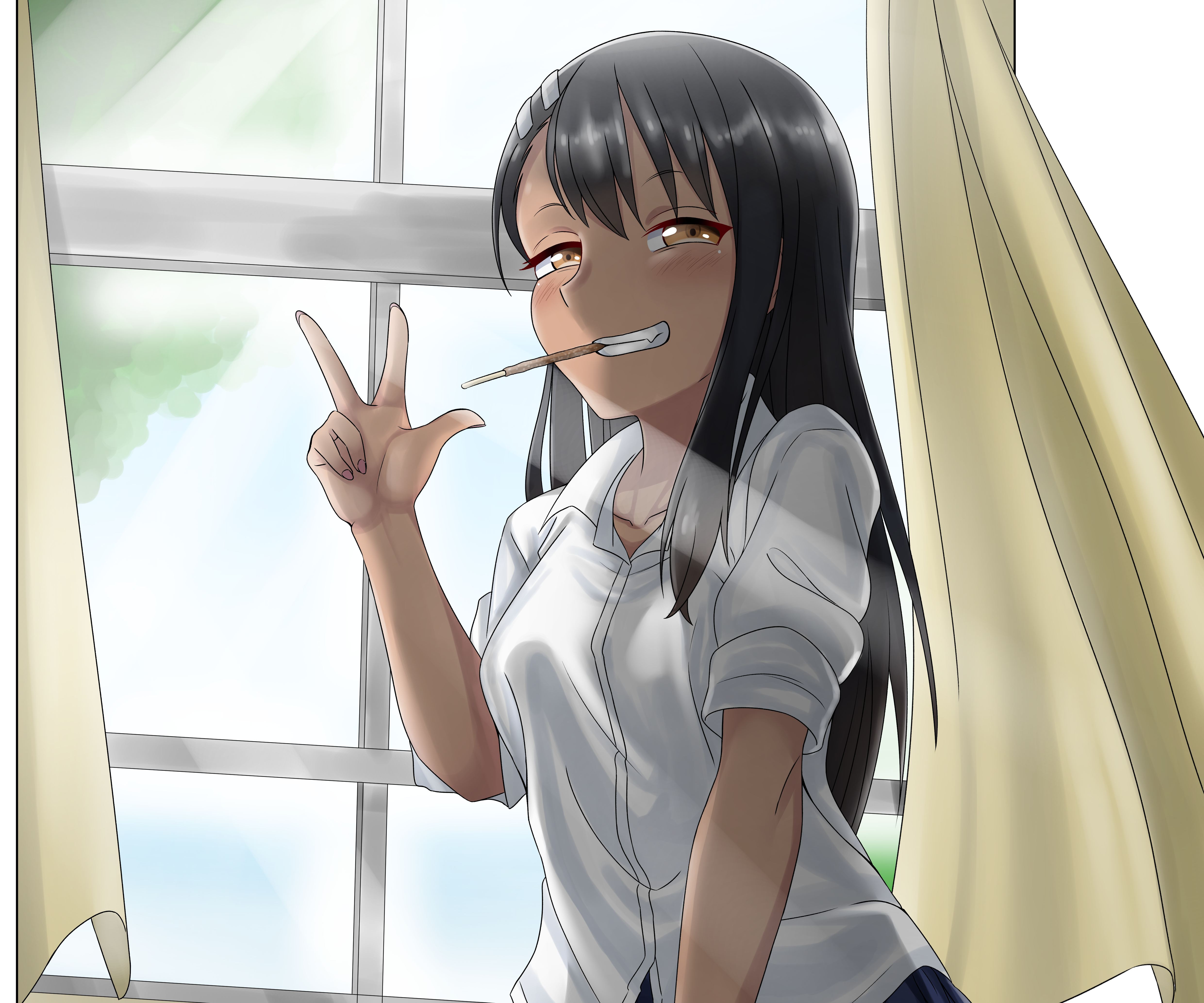 Hayase nagatoro anime girl on colored background