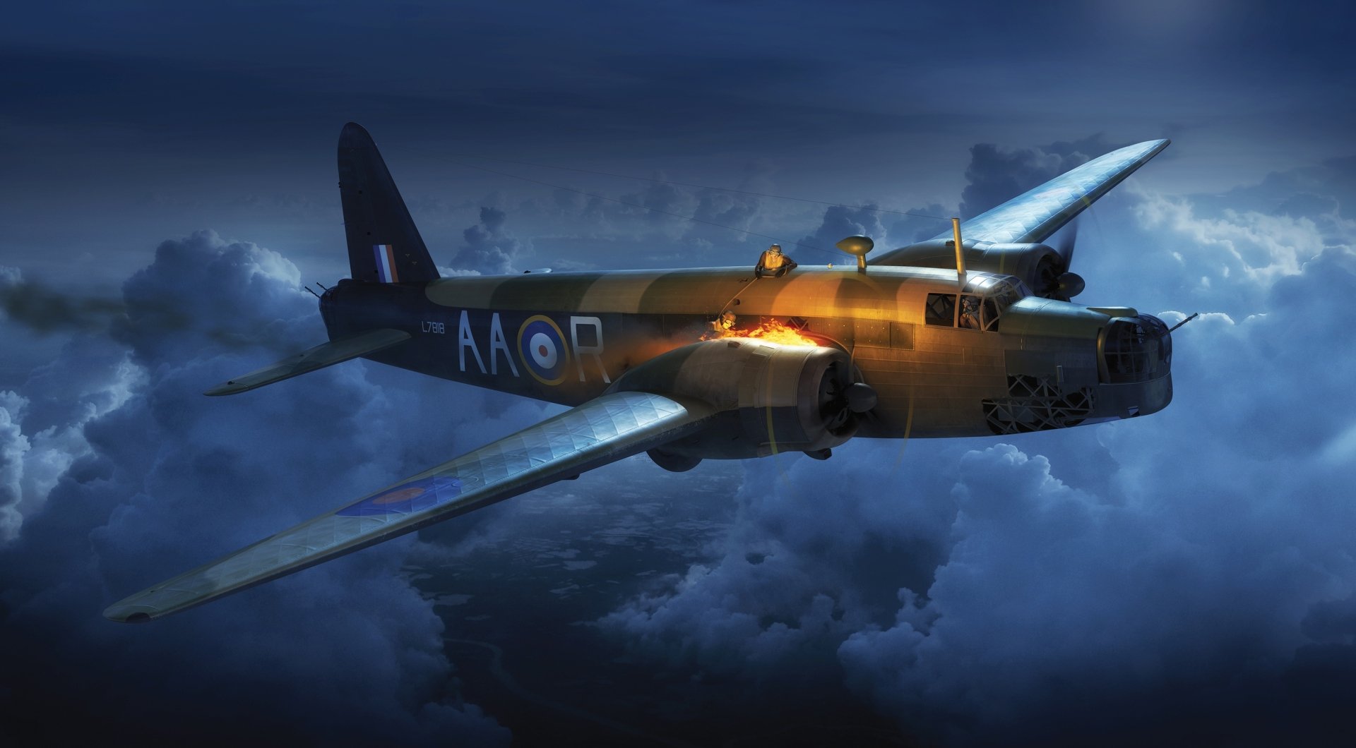 Download Warplane Aircraft Bomber Military Vickers Wellington HD Wallpaper