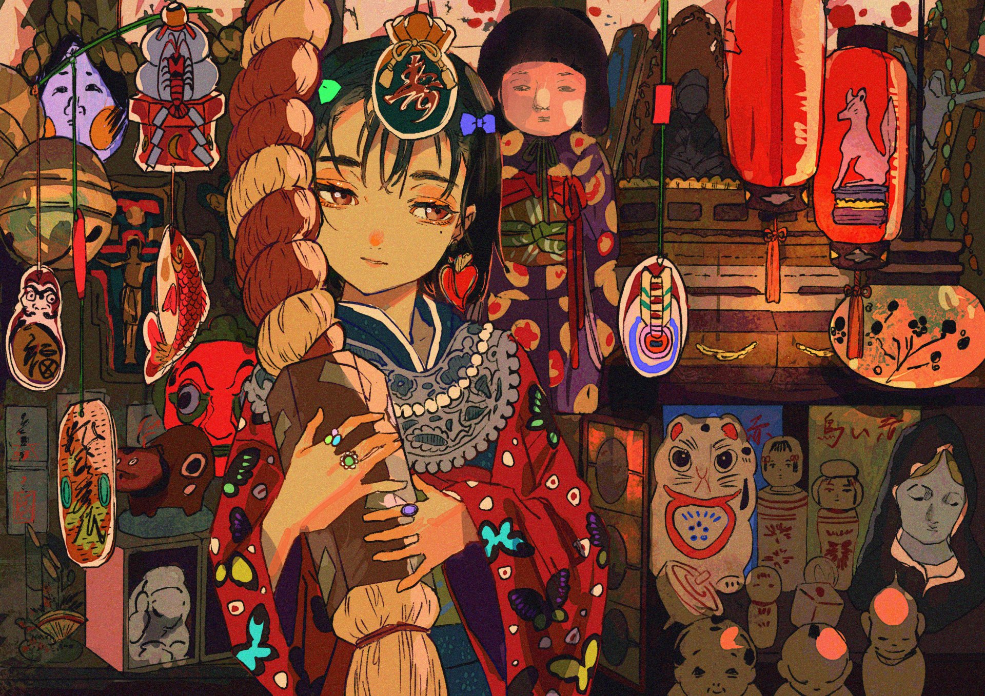 Download Brown Eyes Black Hair Short Hair Anime Girl Anime Girl HD Wallpaper by 淵゛