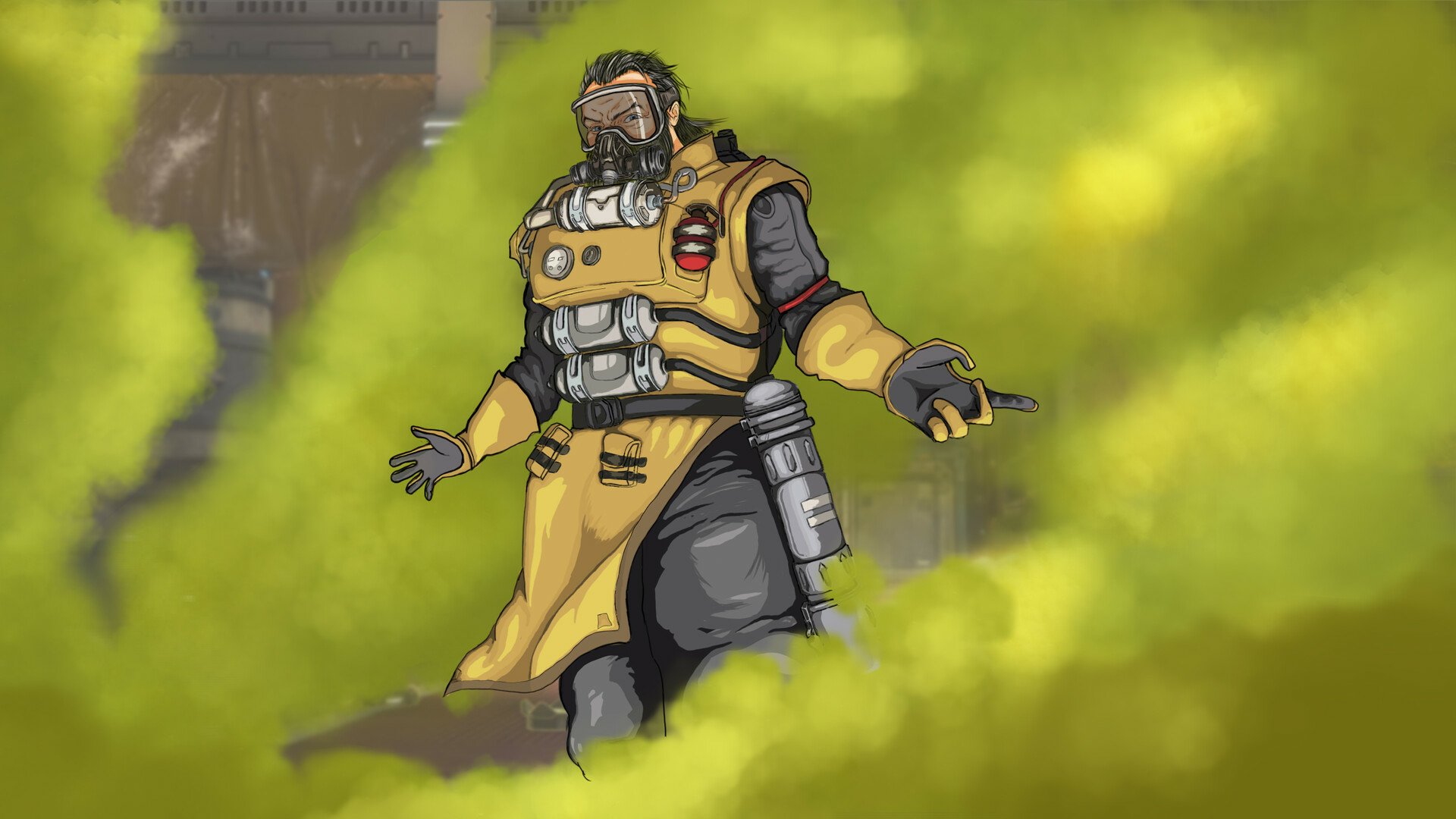 Каустик апекс. Каустик Apex Legends. Каустик Апекс арт. Caustic Apex Legends. Apex Legends Caustic Art.