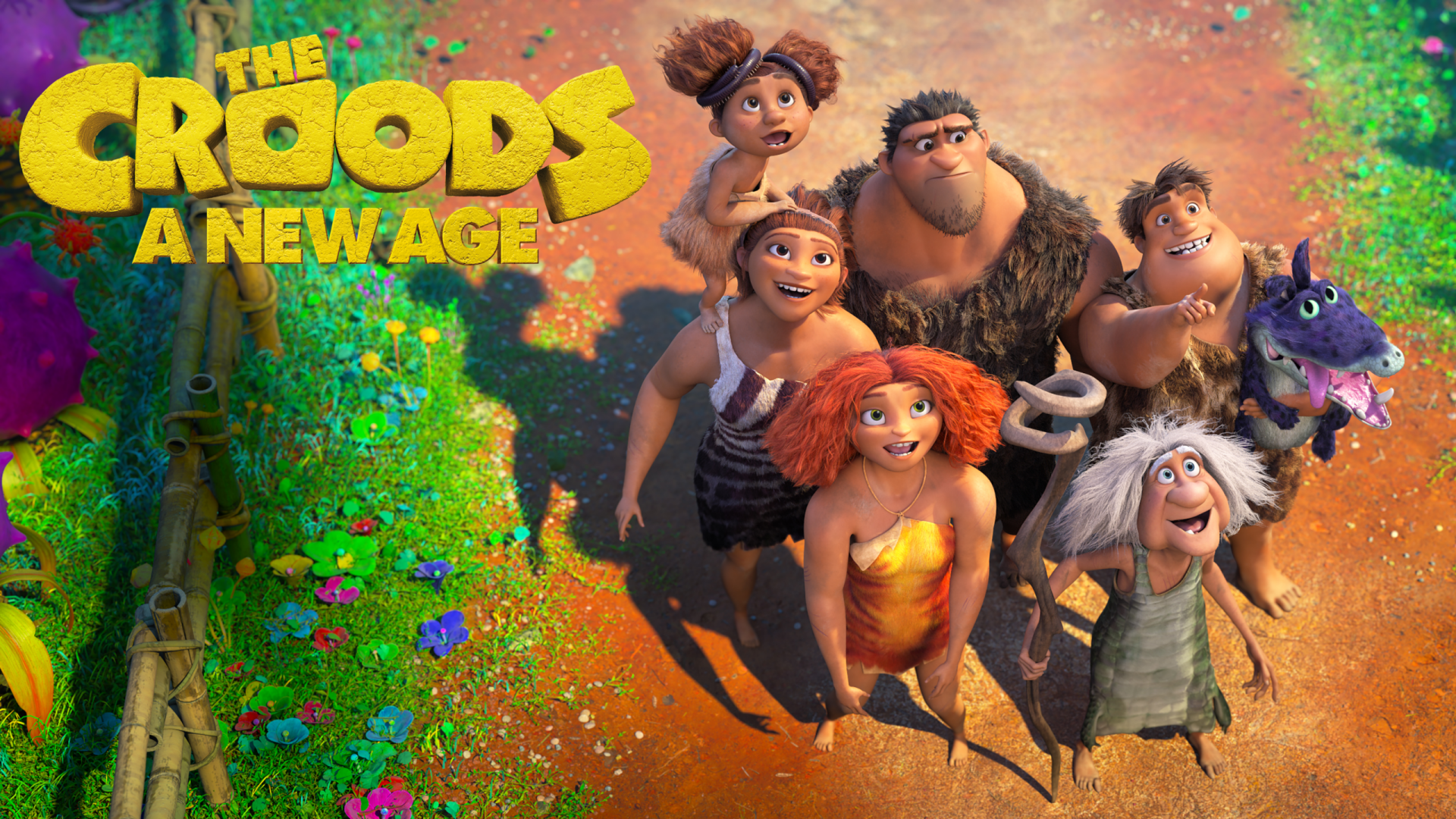 Download Gran (The Croods) Ugga (The Croods) Sandy (The Croods) Grug (The Croods) Thunk (The Croods) Guy (The Croods) Eep (The Croods) Movie The Croods: A New Age HD Wallpaper