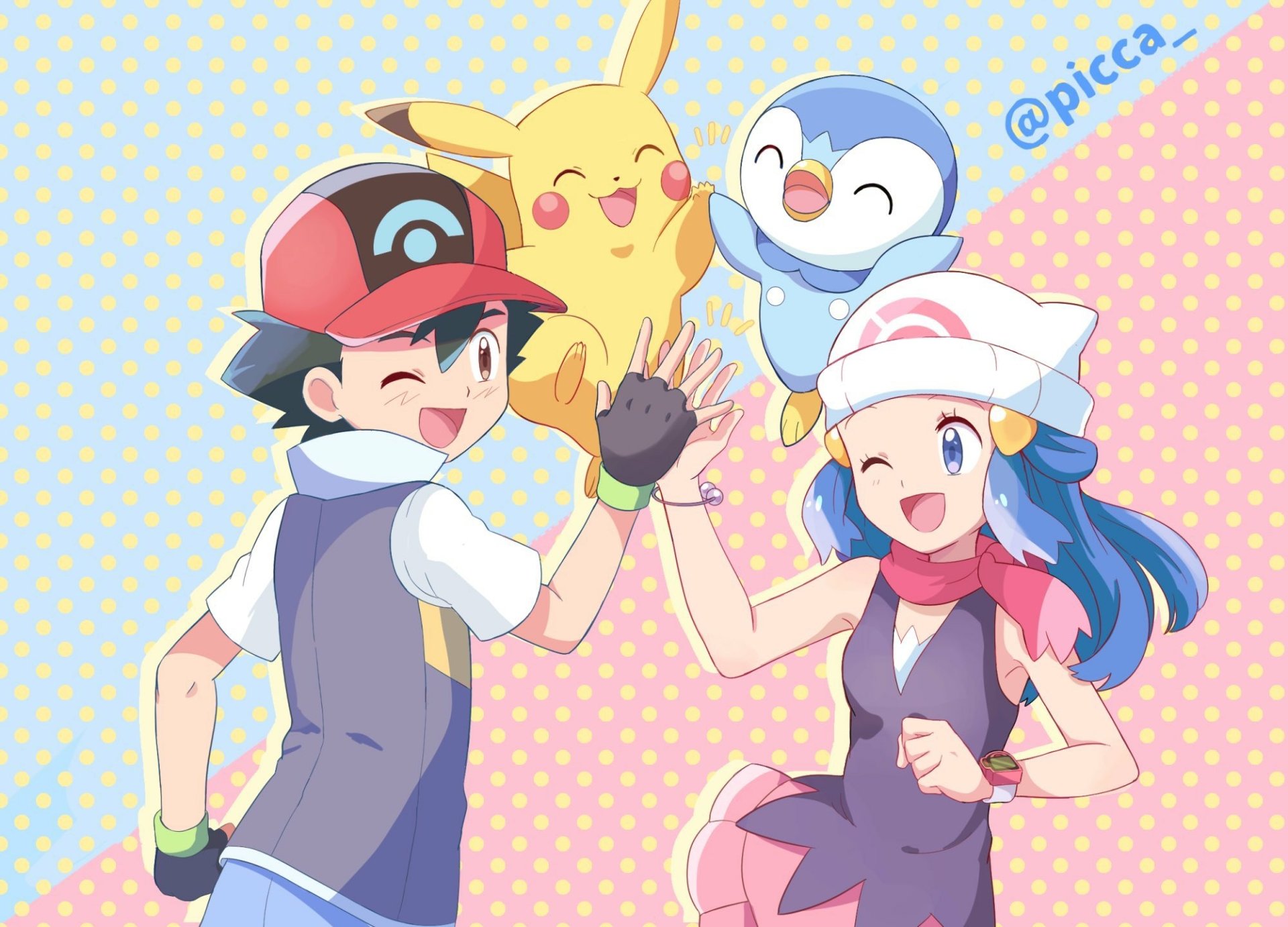 Download Piplup (Pokémon) Pikachu Dawn (Pokémon) Ash Ketchum Anime ...