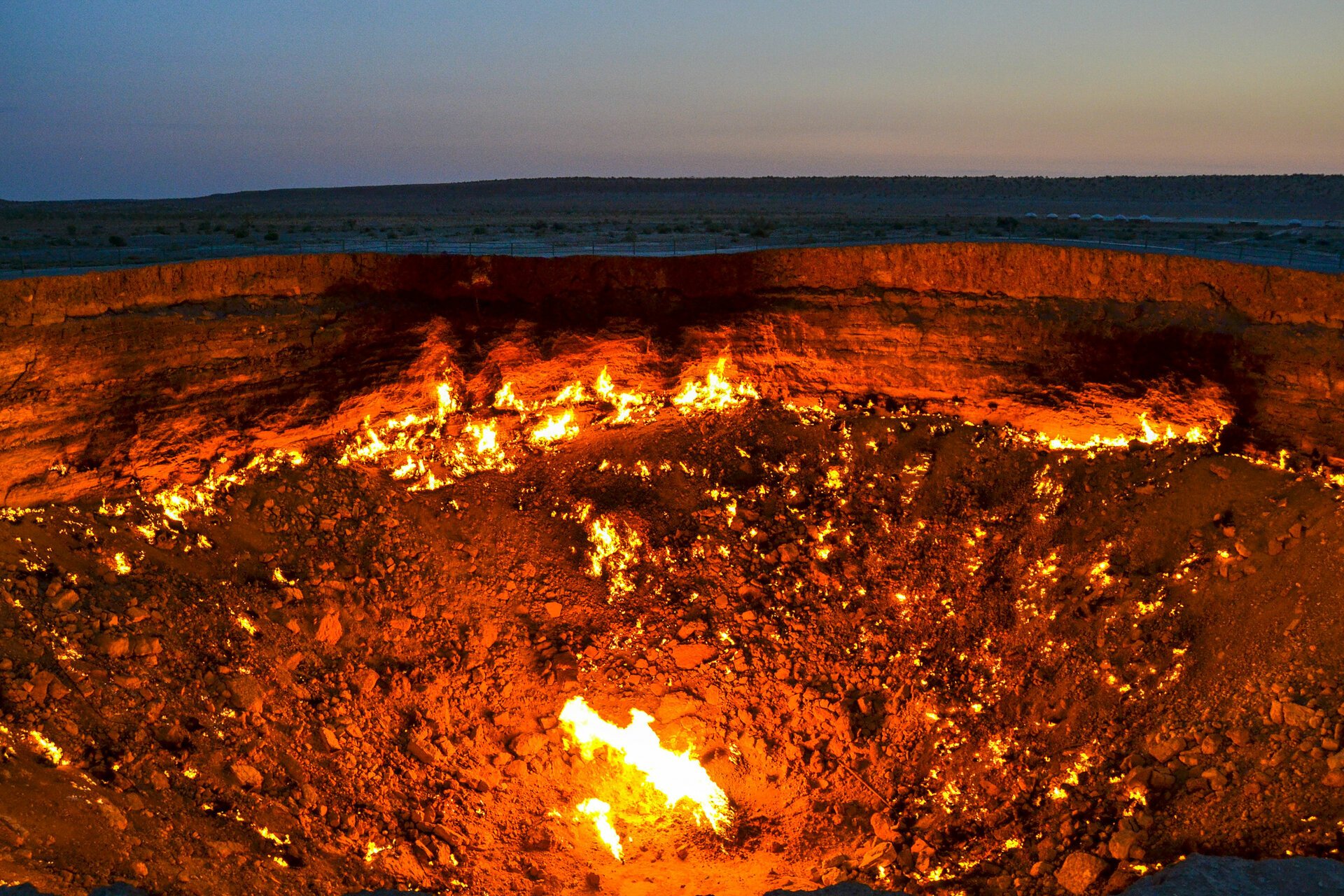 Download Turkmenistan Nature Darvaza Gas Crater HD Wallpaper