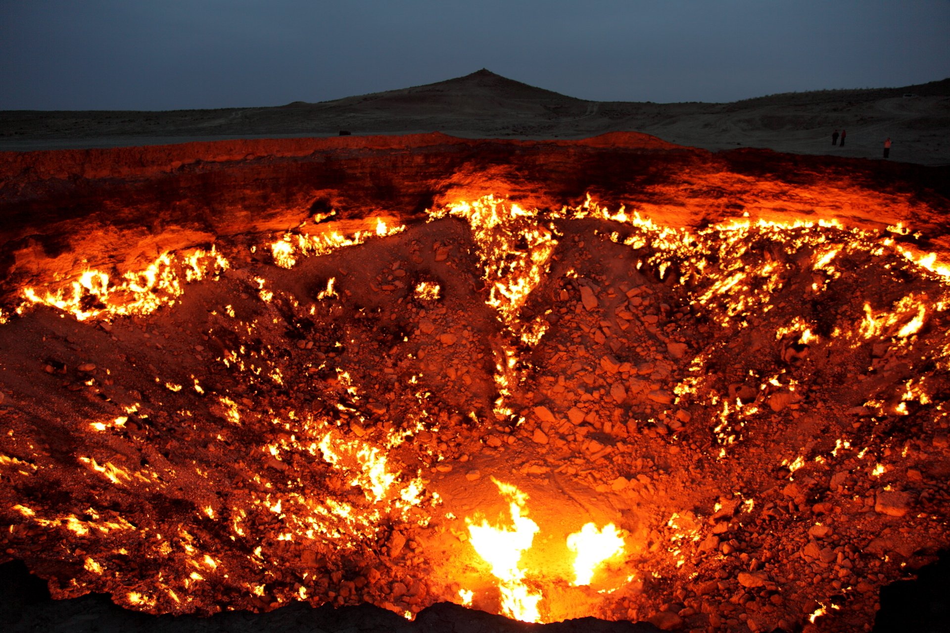 Download Turkmenistan Nature Darvaza Gas Crater HD Wallpaper