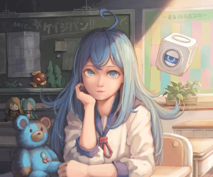 aqua hair school uniform Vivy (Vivy: Fluorite Eye's Song) Anime Vivy: Fluorite Eye's Song HD Desktop Wallpaper | Background Image