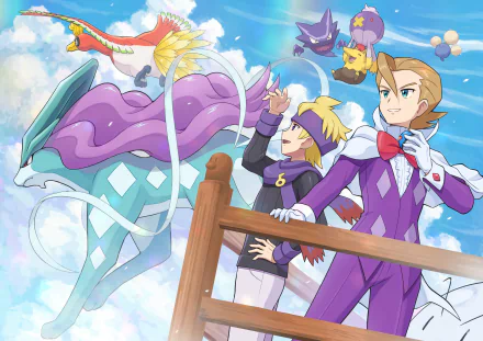 Electrode (Pokémon) Haunter (Pokémon) Suicune (Pokémon) Drowzee (Pokémon) Ho-oh (Pokémon) Gengar (Pokémon) Eusine (Pokémon) Morty (Pokémon) Diglett (Pokémon) video game Pokemon HD Desktop Wallpaper | Background Image