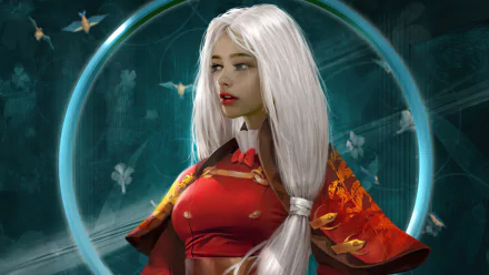 white hair fantasy woman HD Desktop Wallpaper | Background Image