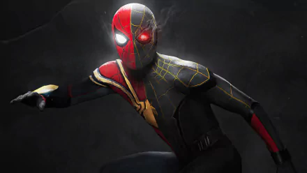 Spider-Man in a dynamic pose from Spider-Man: No Way Home, rendered in 4K Ultra HD for PC desktop wallpaper and background.