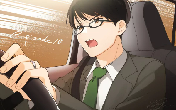 ring hand brown eyes black hair glasses Hashimoto (Higewosoru) Higehiro Hige wo Soru. Soshite Joshikousei wo Hirou. Anime I Shaved. Then I Brought a High School Girl Home HD Desktop Wallpaper | Background Image