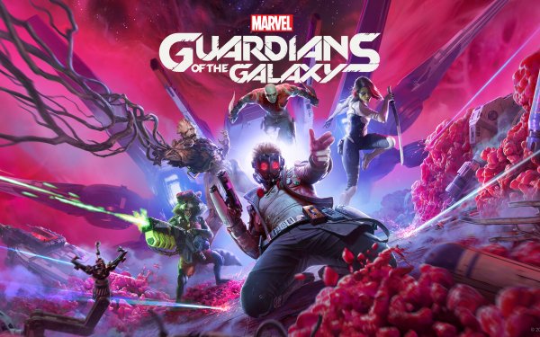 Video Game Marvel's Guardians Of The Galaxy Groot Drax The Destroyer Star Lord Rocket Raccoon Peter Quill Gamora HD Wallpaper | Background Image