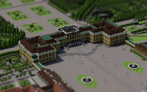 Vienna palace Schönbrunn Palace video game Minecraft HD Desktop Wallpaper | Background Image