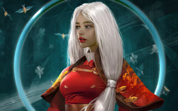 white hair fantasy woman HD Desktop Wallpaper | Background Image