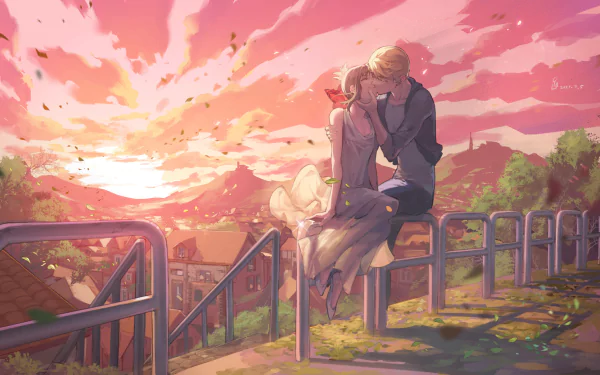scenery kiss Kaguya-sama: Love is War Miyuki Shirogane Kaguya Shinomiya Anime HD Desktop Wallpaper | Background Image