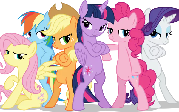 Rainbow Dash Fluttershy (My Little Pony) Applejack (My Little Pony) Rarity (My Little Pony) Pinkie Pie Twilight Sparkle TV Show My Little Pony: Friendship Is Magic HD Desktop Wallpaper | Background Image