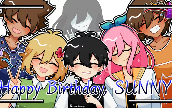 Mari (Omori) Hero (Omori) Kel (Omori) Aubrey (Omori) Basil (Omori) Sunny (Omori) video game OMORI HD Desktop Wallpaper | Background Image