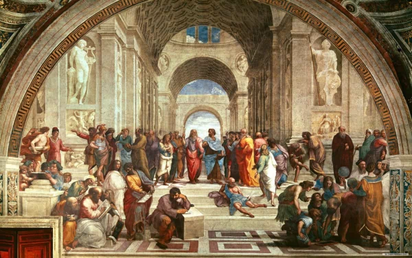 The School of Athens artistic painting HD Desktop Wallpaper | Background Image