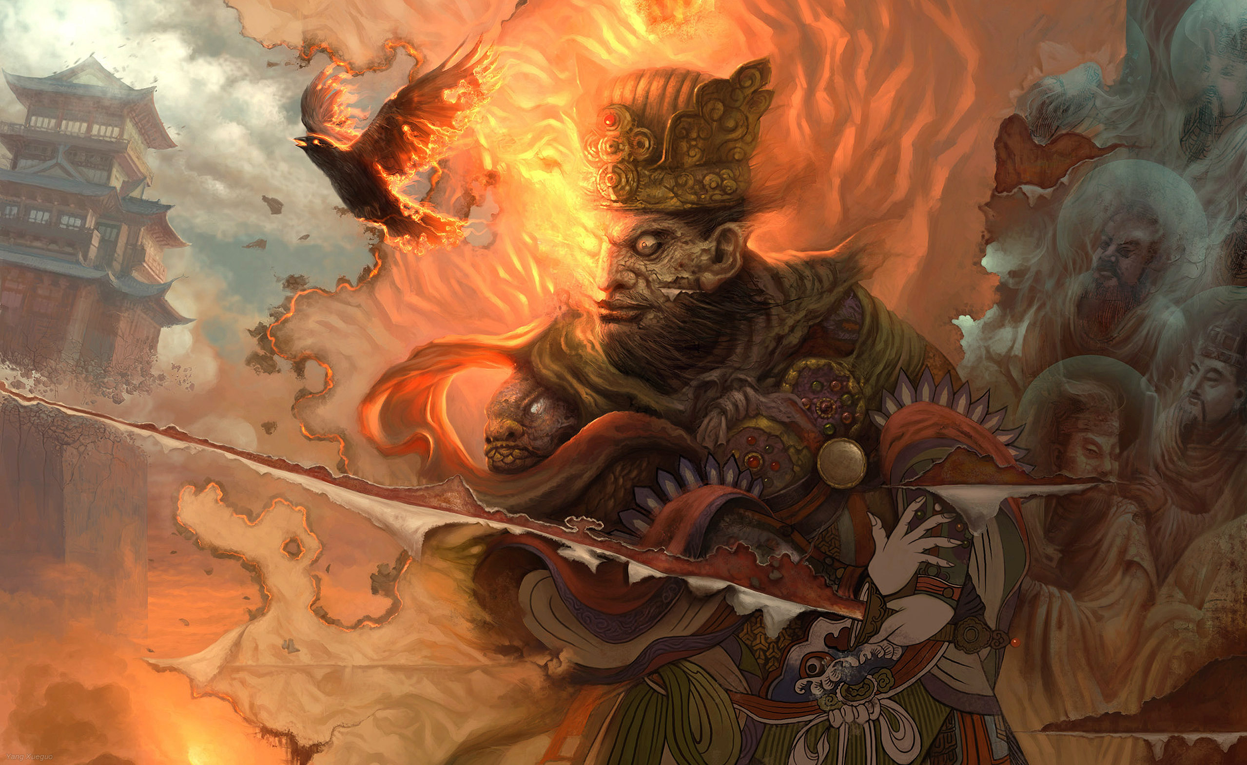 Fantasy warrior in captivating desktop wallpaper.