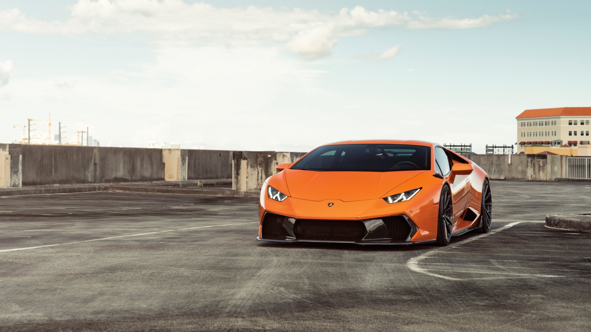 Download Orange Car Car Lamborghini Supercar Vehicle Lamborghini Huracan 8k Ultra HD Wallpaper