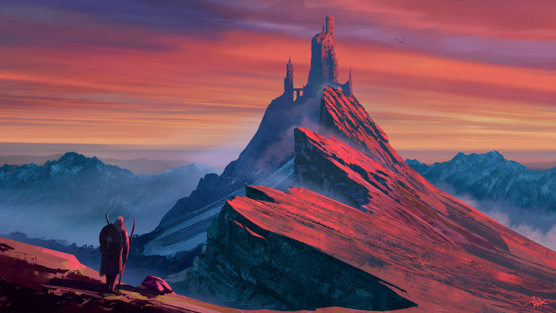Mystic Fortress: Stunning Fantasy Castle HD Wallpaper at Sunset ...