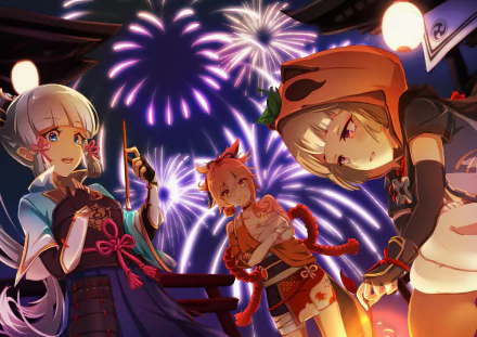 Yoimiya (Genshin Impact) Kamisato Ayaka (Genshin Impact) Sayu (Genshin Impact) video game Genshin Impact HD Desktop Wallpaper | Background Image