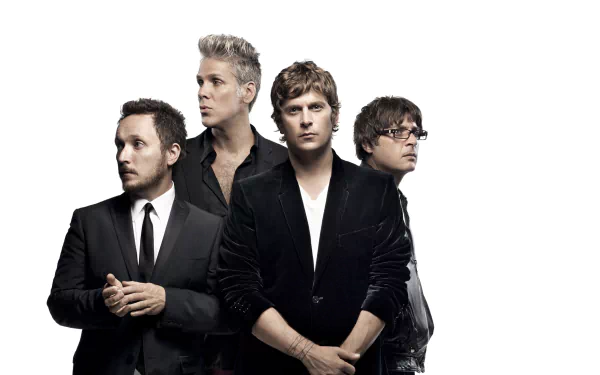 HD desktop wallpaper featuring a group of four musicians against a light background, representing the band associated with Matchbox Twenty.