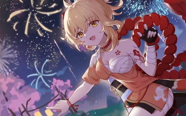 Video Game Genshin Impact Yoimiya HD Wallpaper | Background Image