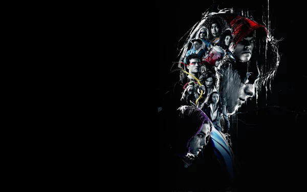 4K Ultra HD PC desktop wallpaper featuring a dark collage of characters from the TV show Titans against a black background.