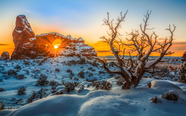 Earth Arch Nature Sunrise HD Wallpaper | Background Image