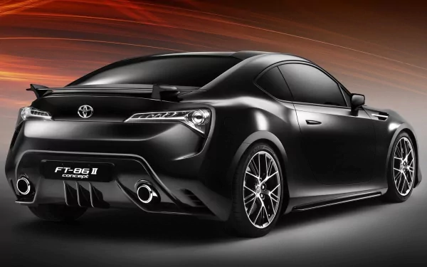 HD desktop wallpaper of a sleek black Toyota FT-86 concept car showcasing its sporty design and aerodynamic curves.
