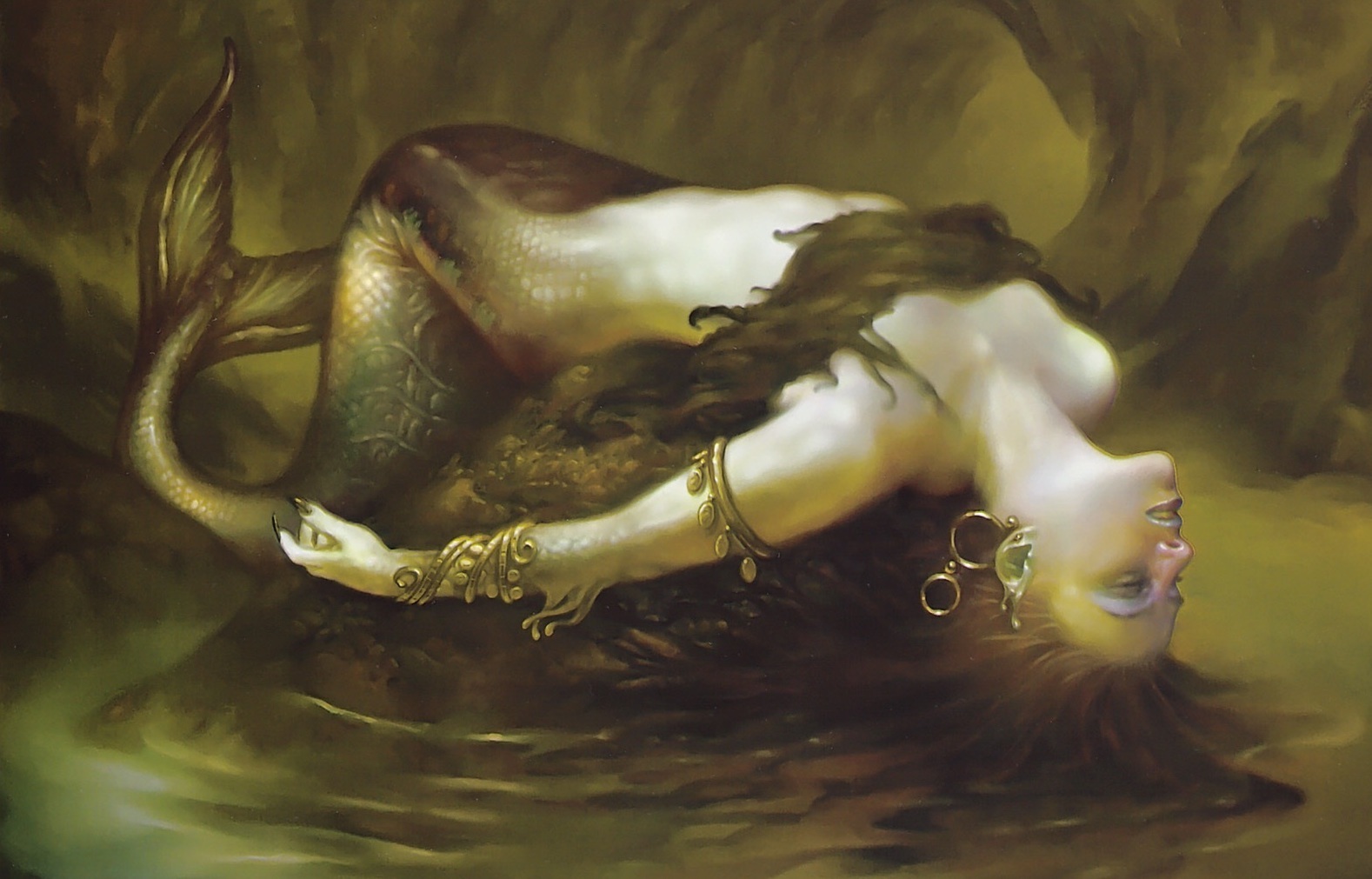 A captivating fantasy artwork featuring a mesmerizing mermaid.