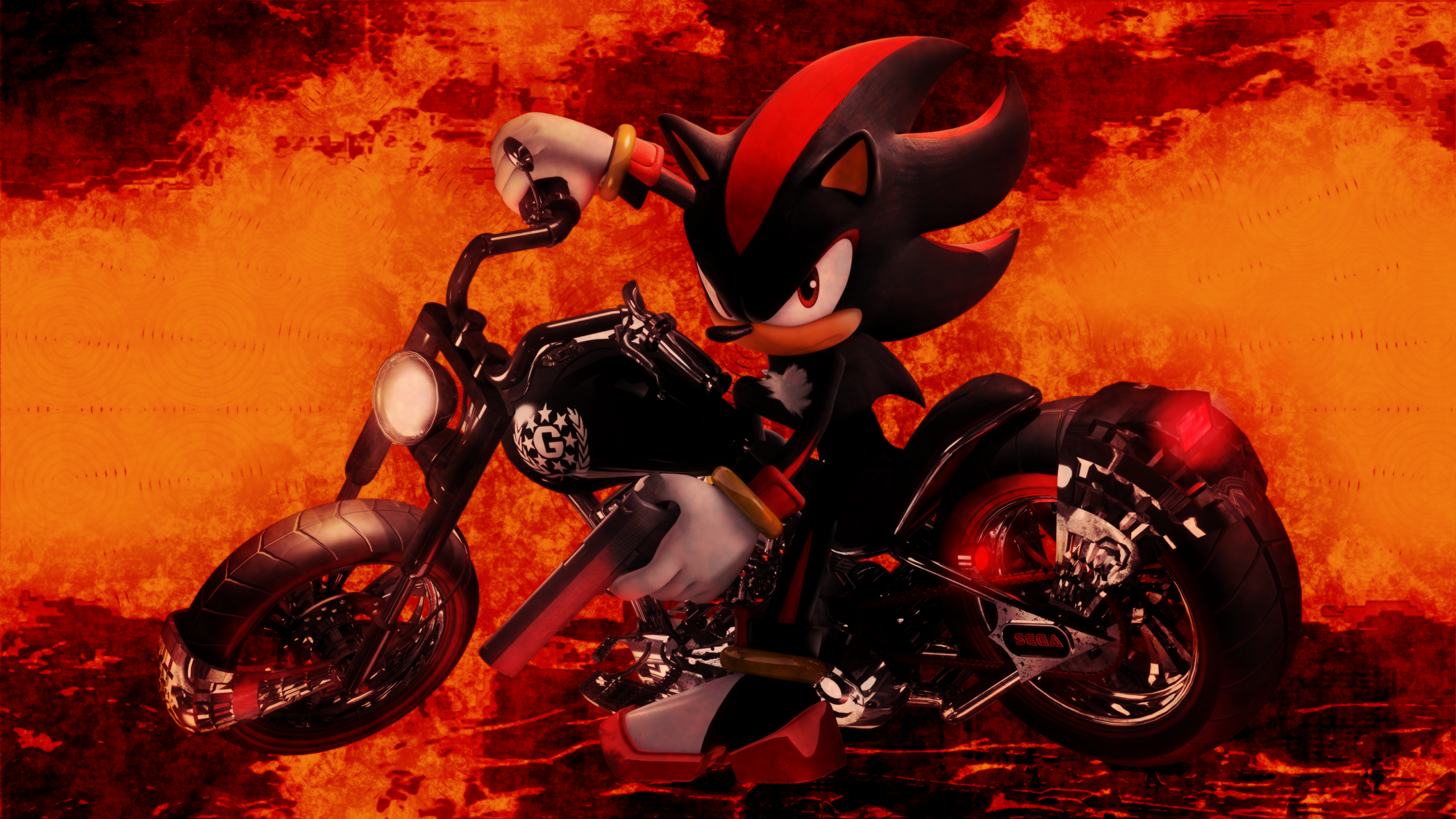 Shadow the Hedgehog on fire by Light-Rock