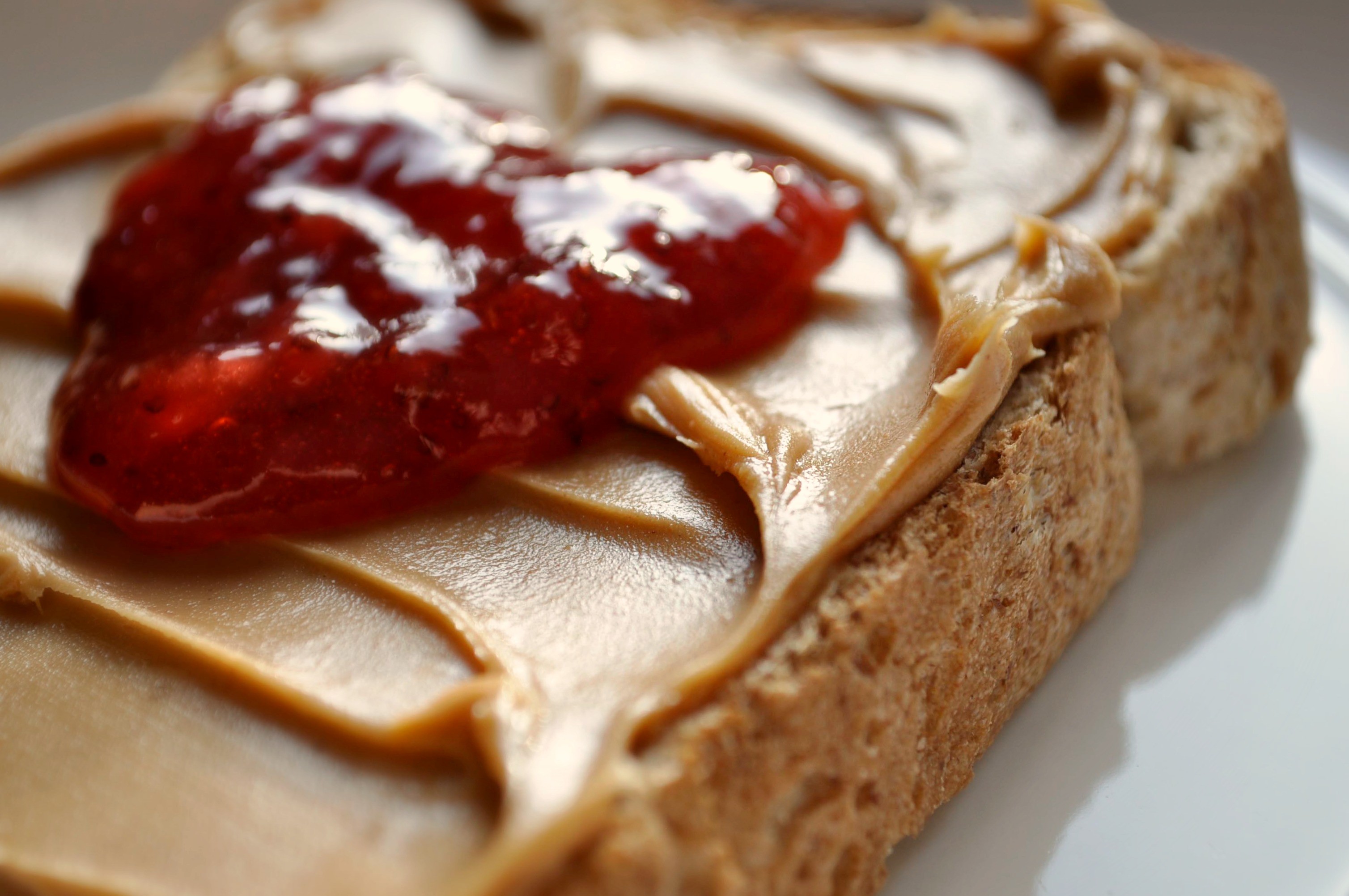 Creamy peanut butter and strawberry jam by * M i c h e l l e *