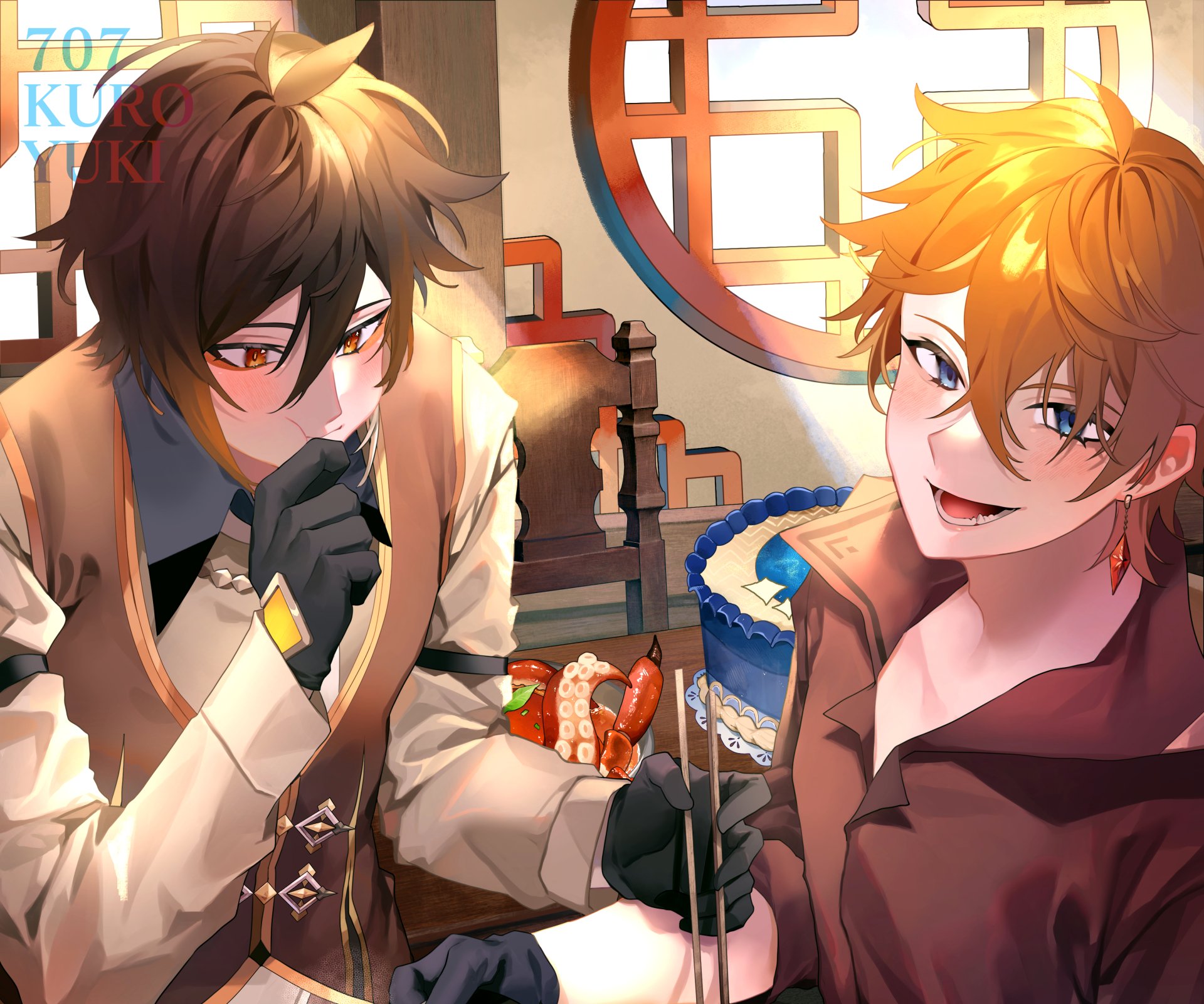 Download Tartaglia Childe (Genshin Impact) Zhongli (Genshin Impact) Video Game Genshin Impact HD Wallpaper by 707_kuroyuki