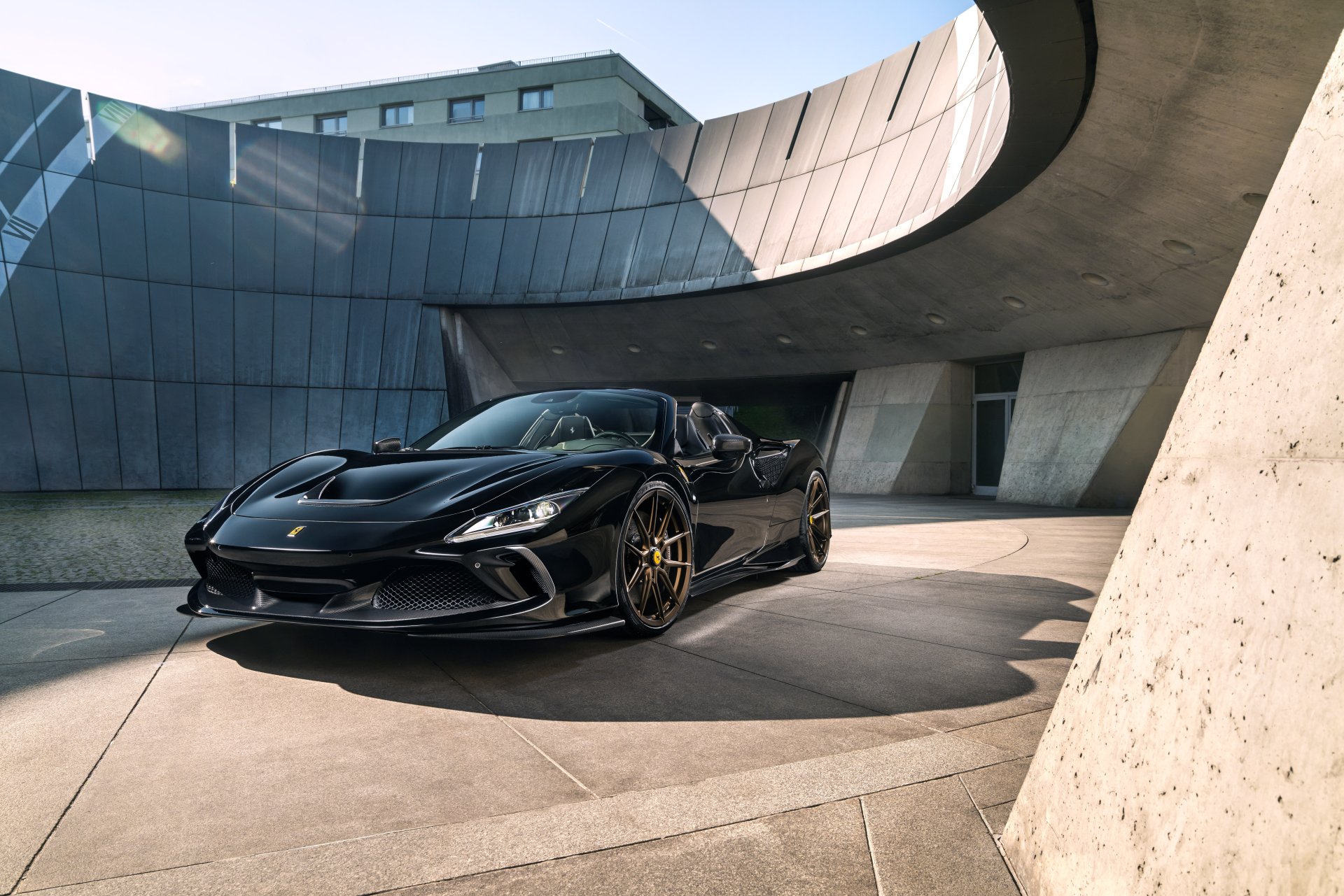 Download Black Car Supercar Vehicle Ferrari F8 Spider 8k Ultra HD Wallpaper