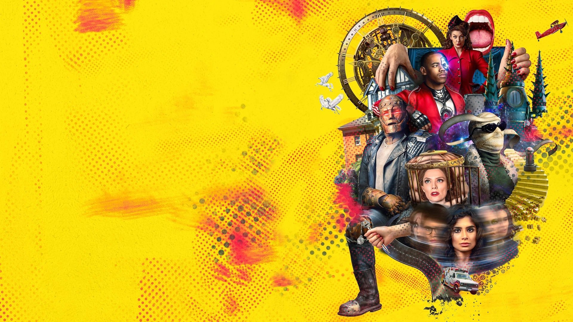 Download Brendan Fraser Joivan Wade Chief (DC Comics) Matt Bomer April Bowlby Timothy Dalton Diane Guerrero Elasti-Girl Cyborg (DC Comics) Crazy Jane Negative Man Robotman (DC Comics) TV Show Doom Patrol 4k Ultra HD Wallpaper