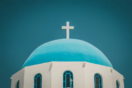 Santorini cross dome religious church HD Desktop Wallpaper | Background Image