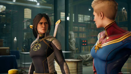Carol Danvers Nico Minoru Captain Marvel video game Marvel's Midnight Suns HD Desktop Wallpaper | Background Image