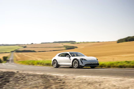 white car vehicle Porsche Taycan 4S HD Desktop Wallpaper | Background Image