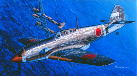 warplane military Kawasaki Ki-61 HD Desktop Wallpaper | Background Image