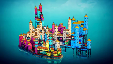 video game Townscraper HD Desktop Wallpaper | Background Image