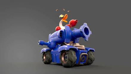 HD wallpaper featuring the character Mighty Goose manning a tank, set against a neutral background.