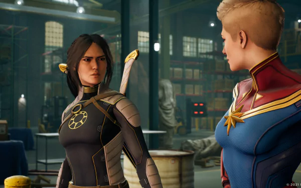 Carol Danvers Nico Minoru Captain Marvel video game Marvel's Midnight Suns HD Desktop Wallpaper | Background Image