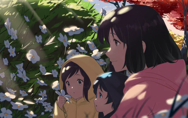 Yuki (Wolf Children) Hana (Wolf Children) Ame (Wolf Children) flower Anime Wolf Children HD Desktop Wallpaper | Background Image