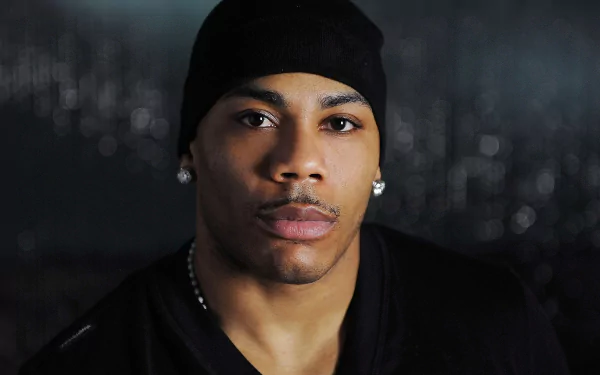 HD desktop wallpaper featuring a person with a beanie and earrings against a blurred urban background.