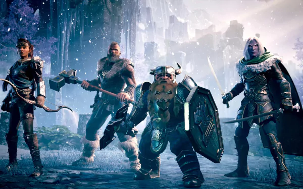 HD Wallpaper of Dungeons & Dragons: Dark Alliance Characters Posing for Desktop Background