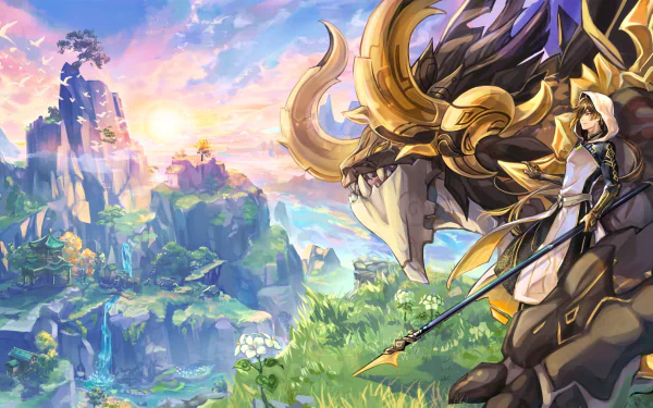 Azhdaha (Genshin Impact) Zhongli (Genshin Impact) Rex Lapis video game Genshin Impact HD Desktop Wallpaper | Background Image