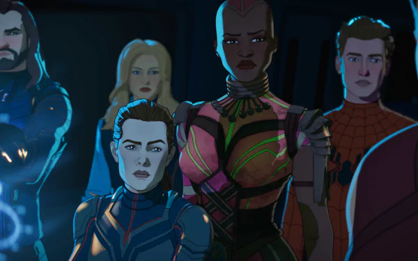 Peter Parker Bucky Barnes Hope Van Dyne Winter Soldier spider man Okoye (Marvel Comics) Wasp (Marvel Comics) Sharon Carter Bruce Banner TV Show What If... HD Desktop Wallpaper | Background Image