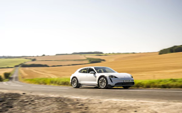 white car vehicle Porsche Taycan 4S HD Desktop Wallpaper | Background Image
