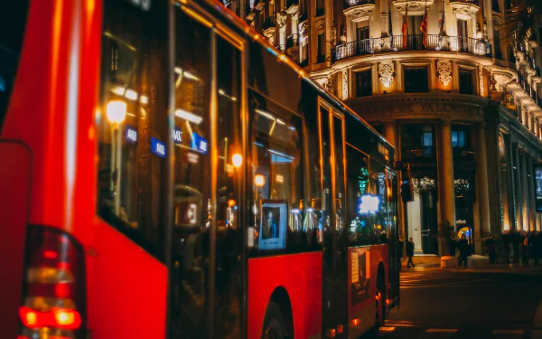bus photography night HD Desktop Wallpaper | Background Image