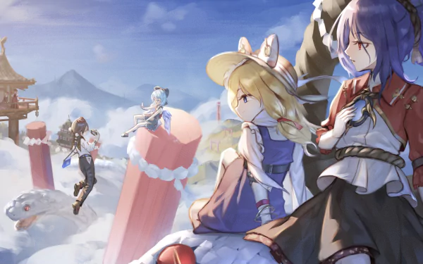 Aya Shameimaru Cirno (Touhou) Kanako Yasaka Suwako Moriya Anime Touhou HD Desktop Wallpaper | Background Image